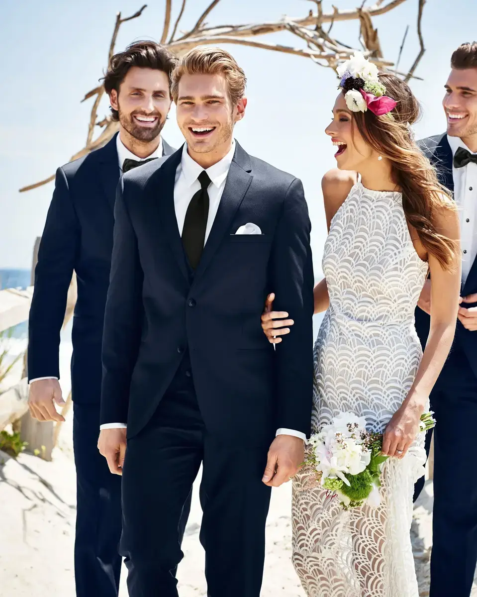 Outdoor Wedding With Black Groomsmen Suits Outdoor Wedding With Black Groomsmen Suits