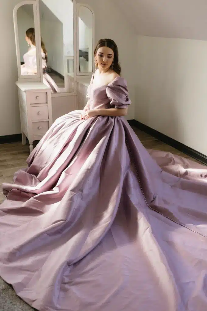 Bride In Soft Purple Wedding Ball Gown Bride In Soft Purple Wedding Ball Gown