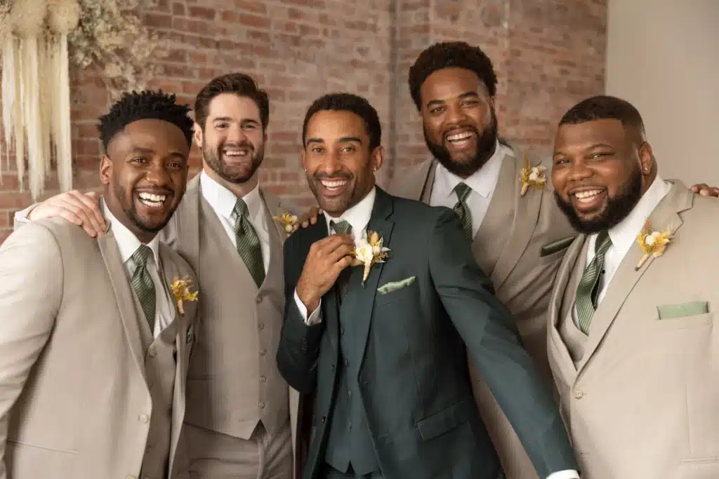Groom And Groomsmen Creating Wedding Content