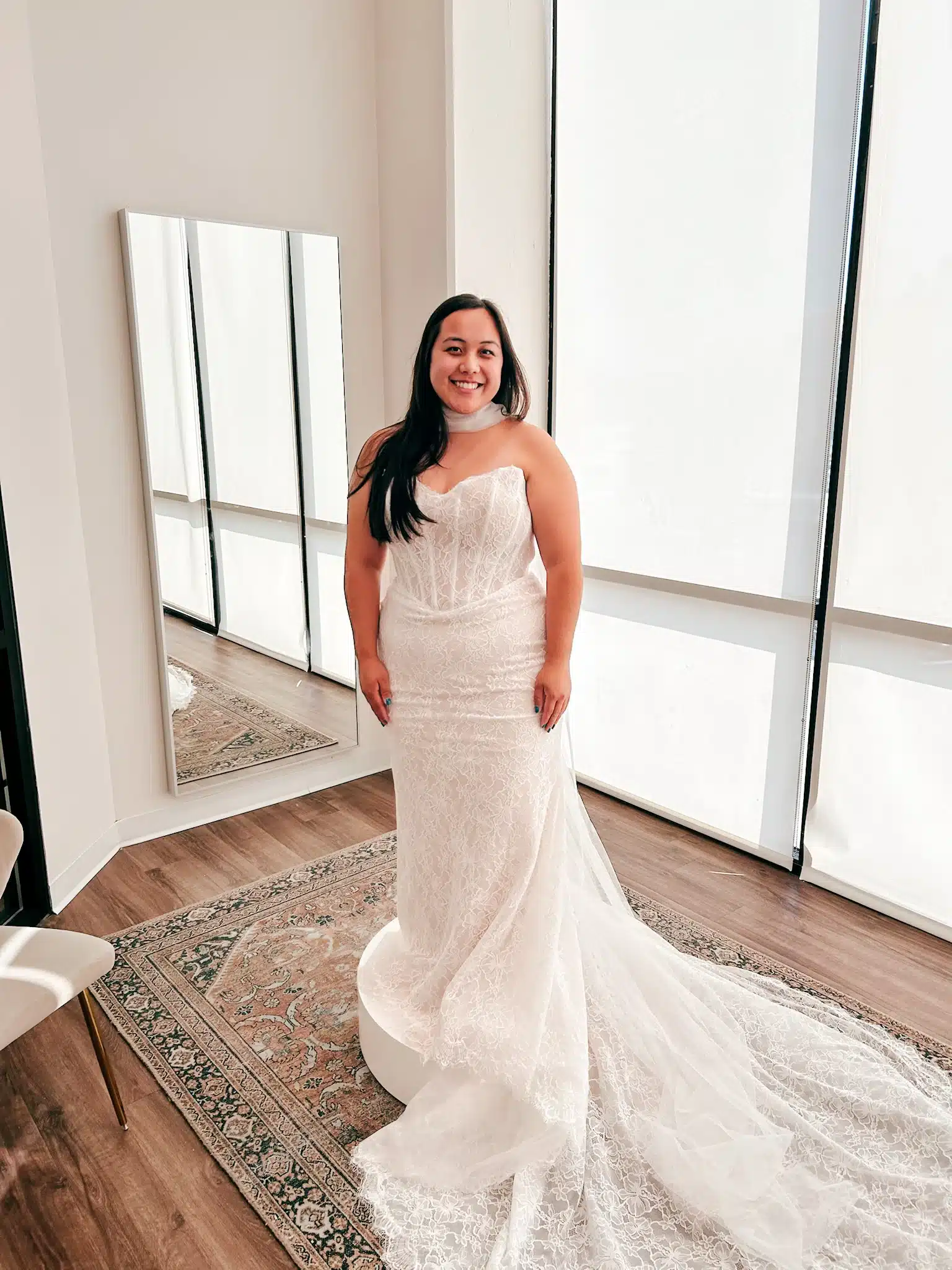 Women Trying On Discount Wedding Dress Women Trying On Discount Wedding Dress