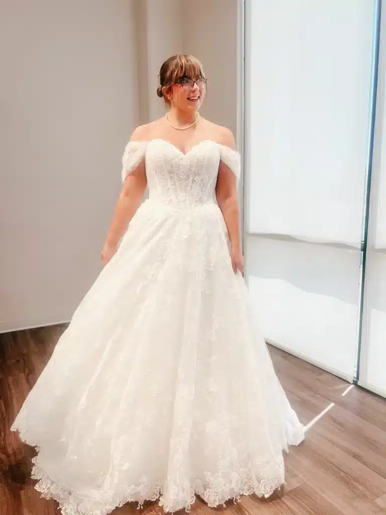Client In Lace Dress With Embroidery