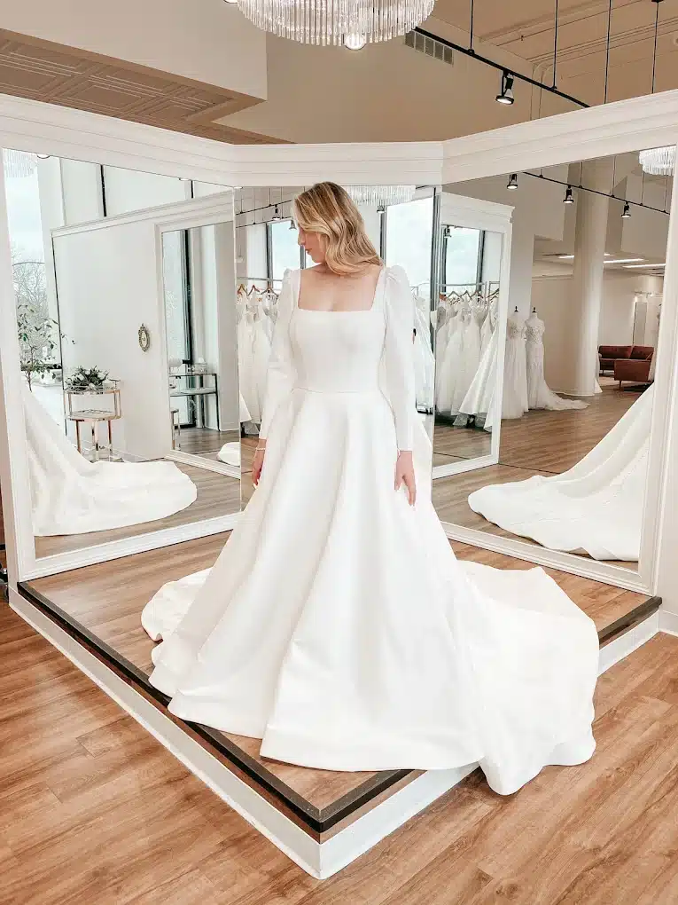 Modest Formal White Wedding Dress At Wedding Dress Store In Louisville