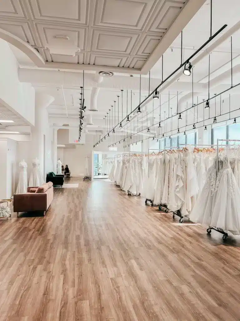 Racks Of Wedding Dresses At Sophias Bridal And Tux In Indianapolis